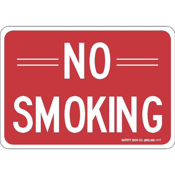 NO SMOKING (WHITE / RED) SIGN