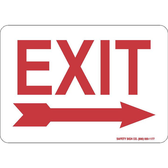 EXIT (RIGHT ARROW) (RED/WHITE)
