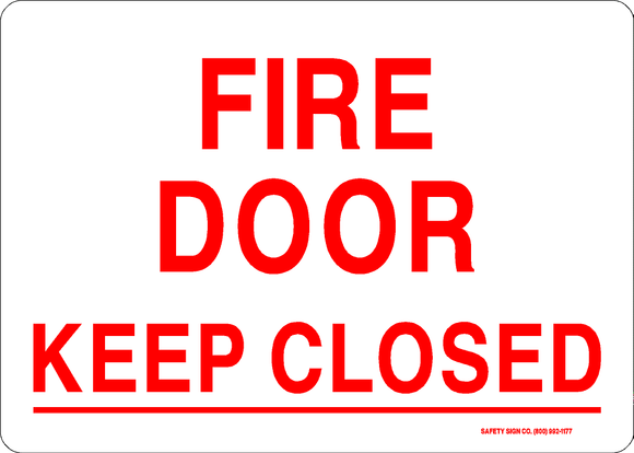 FIRE DOOR KEEP CLOSED (RED / WHITE) SIGN