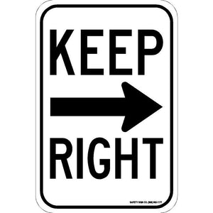 KEEP RIGHT (RIGHT ARROW) SIGN