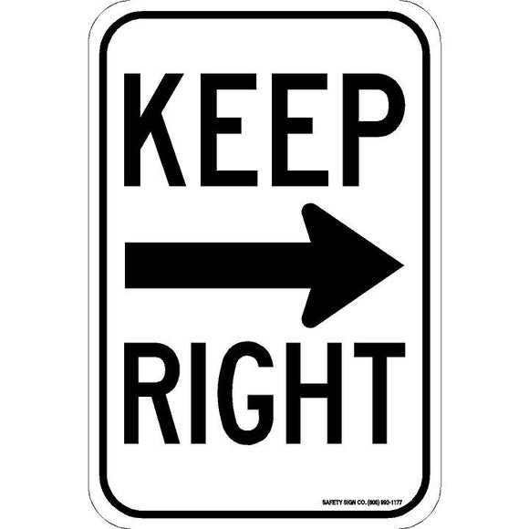 KEEP RIGHT (RIGHT ARROW) SIGN