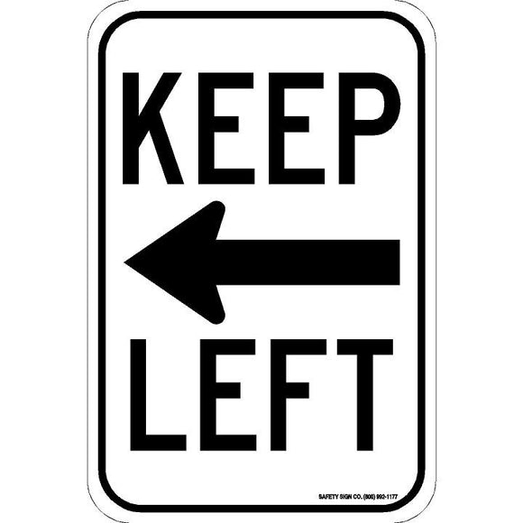 KEEP LEFT (LEFT ARROW) SIGN