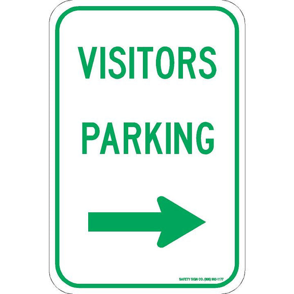 VISITORS PARKING (RIGHT ARROW) SIGN