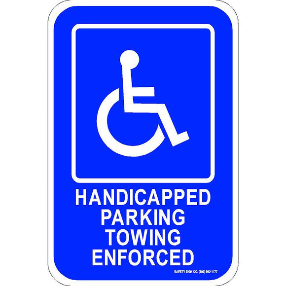 ADA HANDICAPPED PARKING TOWING ENFORCED SIGN (WITH GRAPHIC)