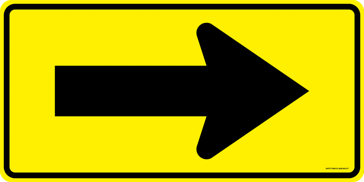 Directional arrow deals sign