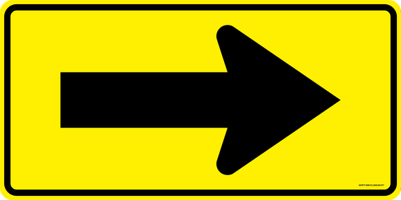 DIRECTIONAL ARROW SIGN (BLACK / YELLOW)