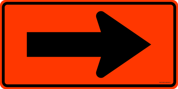 DIRECTIONAL ARROW SIGN (BLACK / ORANGE)