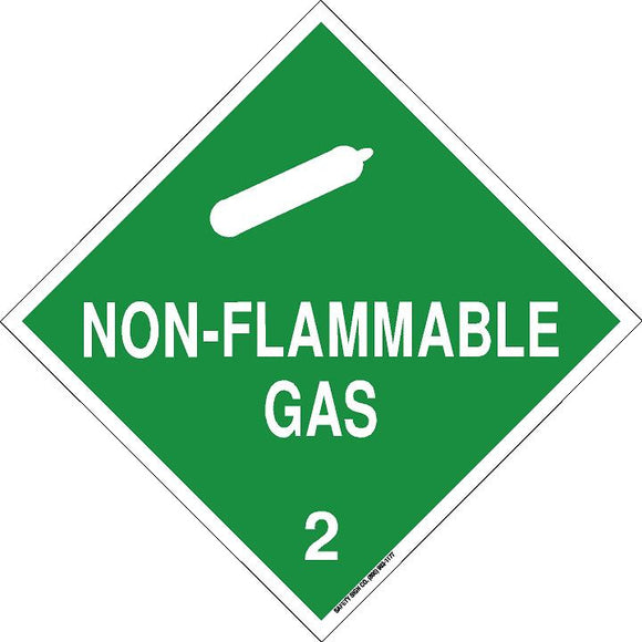 NON-FLAMMABLE GAS (UN HAZ CLASS 2) PLACARD