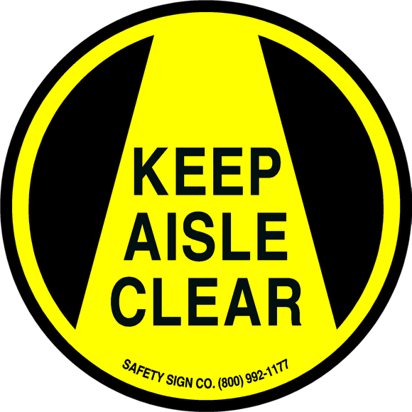 KEEP AISLE CLEAR (STALAR® Anti-Slip Vinyl Press On Floor Decal)