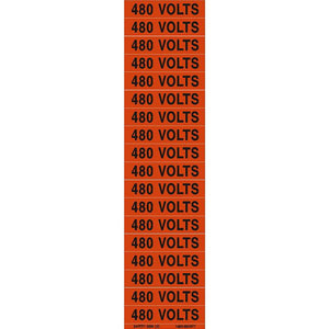 480 VOLTS PIMAR® Vinyl Press On Label (10 PACK)