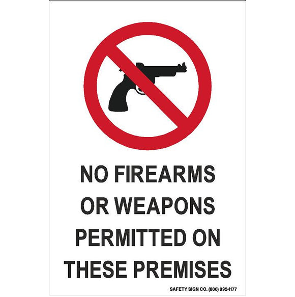 (SYMBOL) NO FIREARMS OR WEAPONS PERMITTED ON COMPANY PROPERTY (STALAR® Vinyl Press On)