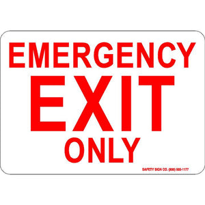 EMERGENCY EXIT ONLY (RED/WHITE)