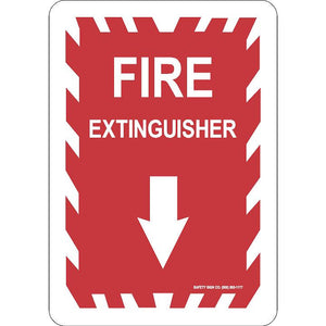 FIRE EXTINGUISHER - DOWN ARROW (WHITE / RED)