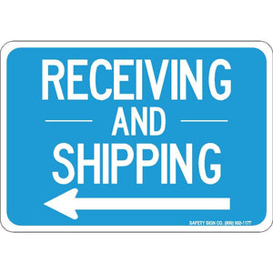 RECEIVING AND SHIPPING (LEFT ARROW) (WHITE/BLUE)
