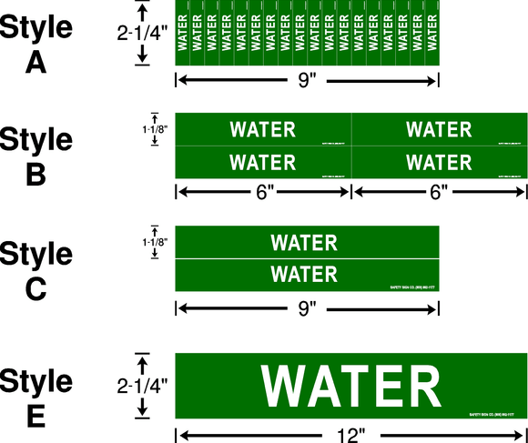WATER (STALAR® Vinyl Press On Pipe Marker)