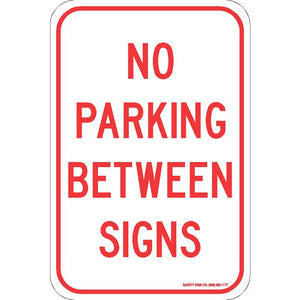 NO PARKING BETWEEN SIGNS