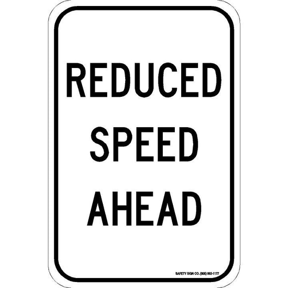 REDUCED SPEED AHEAD SIGN