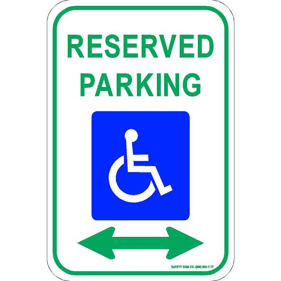 ADA RESERVED PARKING SIGN (DOUBLE ARROW) (WITH GRAPHIC)