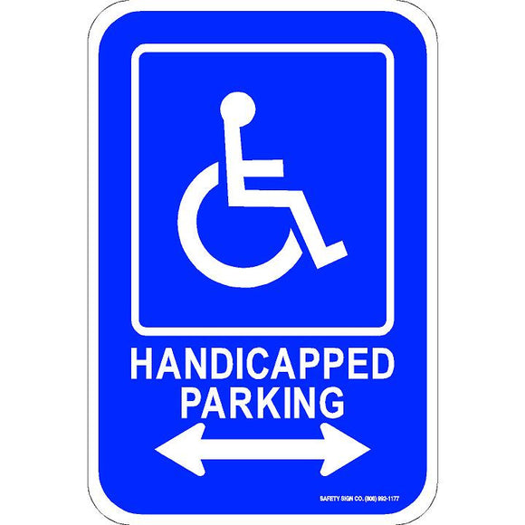 ADA HANDICAPPED PARKING SIGN (DOUBLE ARROW) (WITH GRAPHIC)