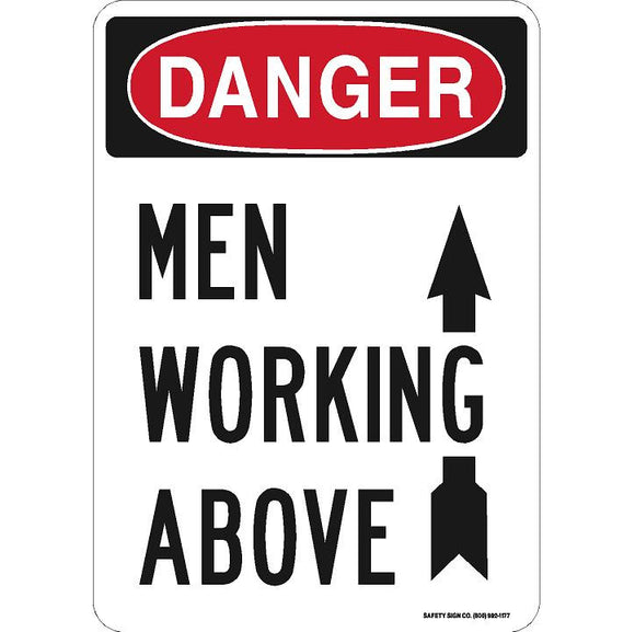 DANGER MEN WORKING ABOVE, ARROW UP