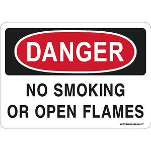 DANGER NO SMOKING OR OPEN FLAMES