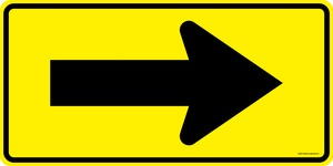 DIRECTIONAL ARROW SIGN (BLACK / YELLOW)