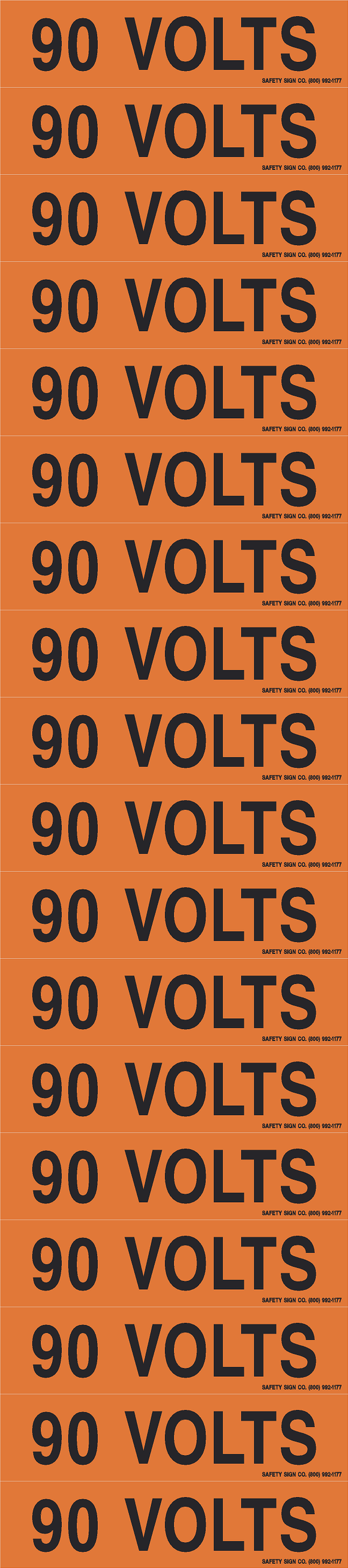 90 VOLTS PIMAR® Vinyl Press On Label (10 PACK)