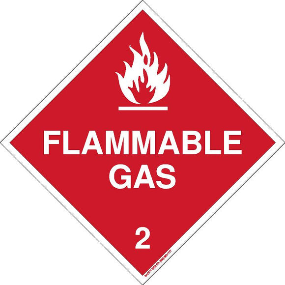 FLAMMABLE GAS (UN HAZ CLASS 2) PLACARD