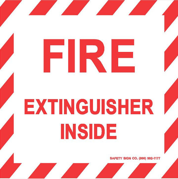 FIRE EXTINGUISHER INSIDE (STALAR® Vinyl Press On) (10 PACK)