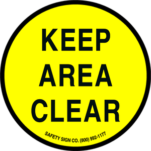 KEEP AREA CLEAR (STALAR® Anti-Slip Vinyl Press On Floor Decal)