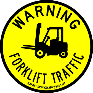 WARNING FORKLIFT TRAFFIC (STALAR® Anti-Slip Vinyl Press On Floor Decal)