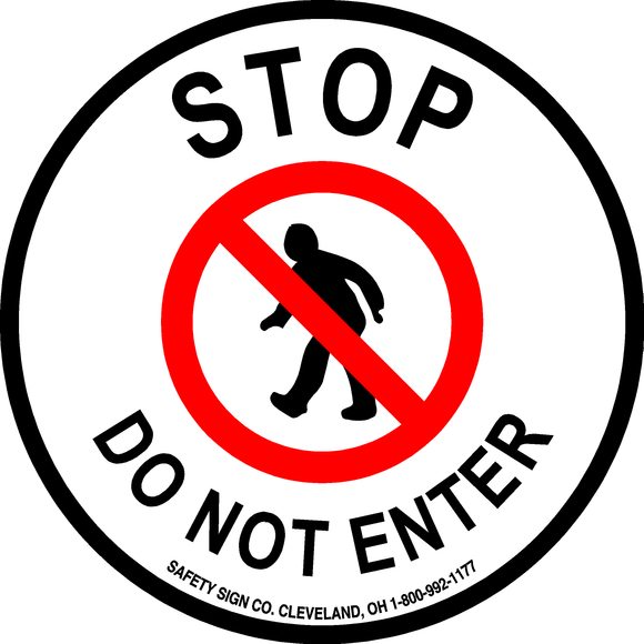 STOP DO NOT ENTER (STALAR® Anti-Slip Vinyl Press On Floor Decal)
