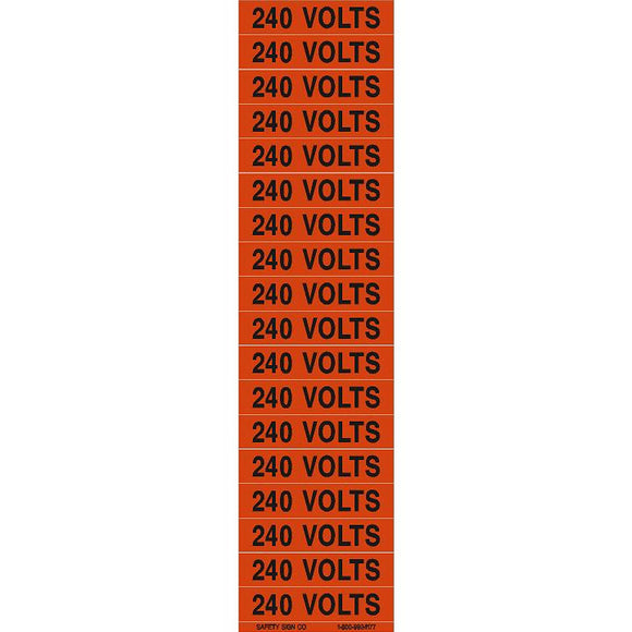240 VOLTS PIMAR® Vinyl Press On Label (10 PACK)