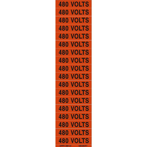 480 VOLTS PIMAR® Vinyl Press On Label (10 PACK)