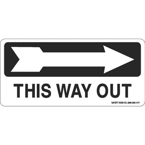 THIS WAY OUT (RIGHT ARROW) (BLACK/WHITE)