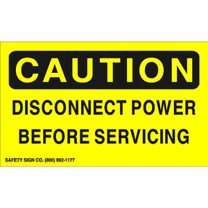 CAUTION DISCONNECT POWER BEFORE SERVICING (STALAR® Vinyl Press On)