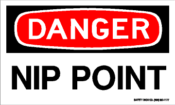 DANGER NIP POINT (STALAR® Vinyl Press On)