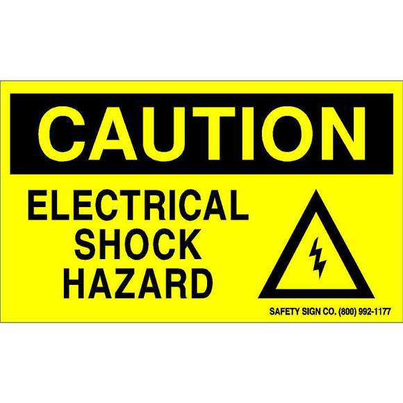 CAUTION ELECTRICAL SHOCK HAZARD (STALAR® Vinyl Press On)