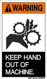 KEEP HAND OUT OF MACHINE (STALAR® Vinyl Press On)