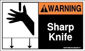 WARNING SHARP KNIFE (STALAR® Vinyl Press On)