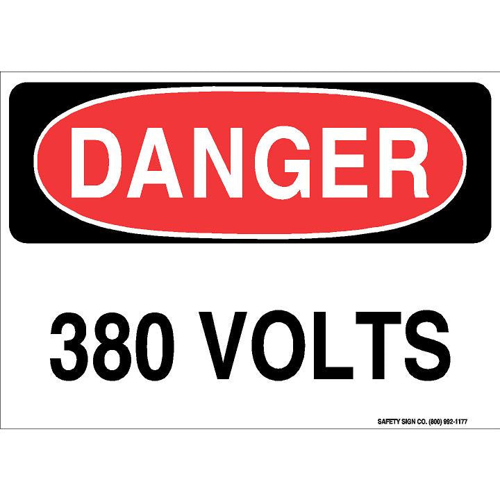 Sticker 380v DANGER 380 VOLTS (STALAR® Vinyl Press On) – Safety Sign Company