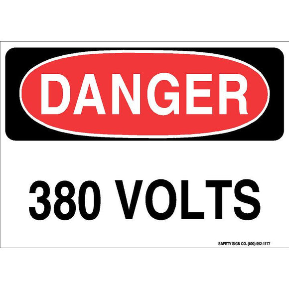 DANGER 380 VOLTS (STALAR® Vinyl Press On)
