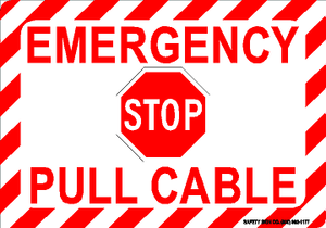 STOP EMERGENCY PULL CABLE (STALAR® Vinyl Press On)