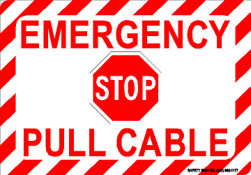 STOP EMERGENCY PULL CABLE (STALAR® Vinyl Press On)