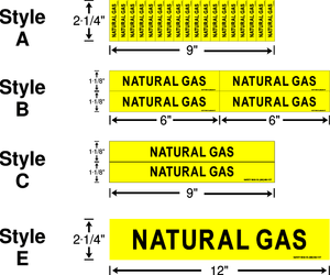 NATURAL GAS (STALAR® Vinyl Press On Pipe Marker)